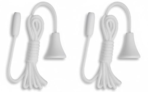 Taps2Traps 2pcs Replacement White Pull Cord for Bathroom Ceiling Switch, Nylon String Bathroom Light Pull Cords with Toggles Light-1.5m