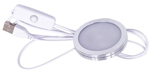 Rondelle LED USB – Lampe à ultra fine, projecteur en d'aluminium | Conception de contrôle de la luminosité économe en énergie, structure ronde compacte conçue pour armoires, ca