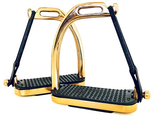 EXTREME Ridning stigbyglar påfågel roséguld glans fillis säkerhet S/stål med starka slitbanor (5 tum)