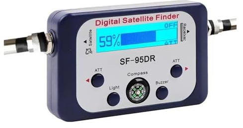 Buscador de satélite Digital, medidor de Prueba, Receptor de señal de TV, buscador de satélite con brújula y Pantalla LCD FTA DVB S2 Fácil de localizar