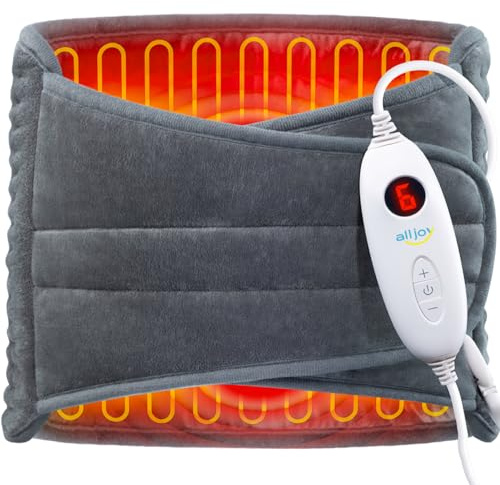 Heizkissen ALLJOY Heizkissen mit Abschaltautomatik,120CM Elektrisches Wärmekissen für Rücken, 6 Temperaturstufen und 90Min Auto Aus, Weihnachtsgeschenke Wärmegürtel Rücken für Nacken, Schulter, Bauch