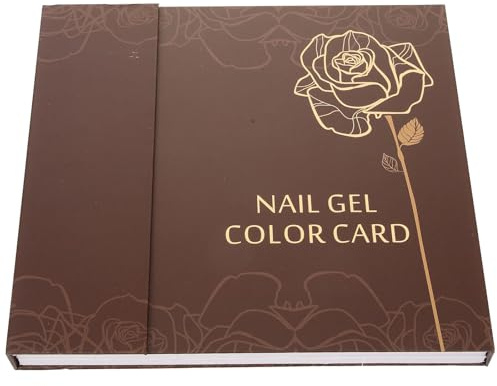Nail Color Display Book 120 Spaces Abs Paper Coffee | Manicure Color Chart, Practice Nail Art Painting, Store Tips and Show Designs