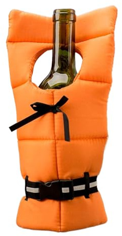 Life Preserver Wine Bottle Warmer - Cooling Bag Nautical Themed Accessory Decorative Ring Cooler | Insulated Buoy Cover For Sailing Yacht Beach Party