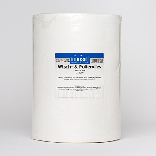 Poliervlies Poliertuch Vlies Industriewischtuch Rolle mit 400 Abrissen (40 x 38 cm) 75 g/m2
