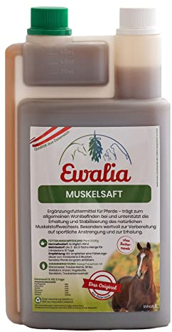 EWALIA Muskelsaft | 1 l | Ergänzungsfuttermittel für Pferde | Mit verschiedenen Kräutern