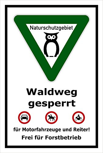 Melis-Folienwerkstatt Schild Naturschutzgebiet Waldweg - 30x20cm - 3mm Aluverbund – 20 VAR S00359-037-A