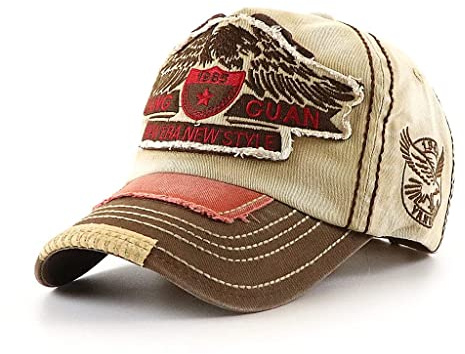 CHENNUO Basecap Herren Vintage Distressed Snapback Caps Trucker Hat Baseballkappe Mütze Unisex