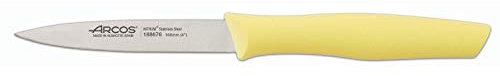 Arcos Serie Nova - Cuchillo Mondador - Hoja de Acero Inoxidable de 100 mm - Mango de Polipropileno Color Limon