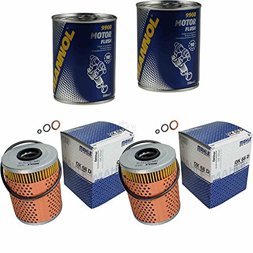 QR-Parts Set 85704107 9900 OX 68D 2x Original MAHLE/KNECHT Ölfilter + SCT Motor Flush Motorspülung
