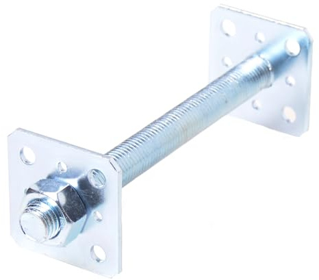 Aqbau Pfostenträger höhenverstellbar 80x80mm M20 Stützenfuß aus verzinktem S235 Stahl, Pfostenschuh verstellbar mit 4mm Materialstärke, Pfostenanker für Holzpfosten
