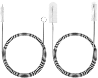 QWORK® 2Pcs Straw Cleaner Brush, Long Pipe Cleaner, Used For Kitchen Pipe Cleaning, Refrigerator Drain Hole, Sink Cleaning, 155cm