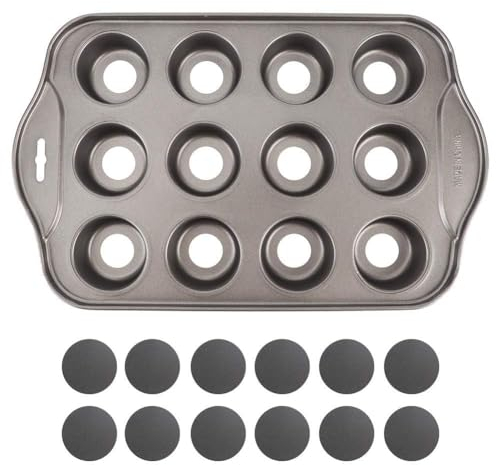 Mini Muffin Cheesecake Pan, 12 cavidades con parte inferior extraíble Molde para cupcakes Mini moldes redondos para pasteles Molde antiadherente para pasteles DIY Molde para hornear pasteles Utensilio