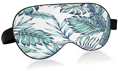 Masque de sommeil en palmier tropical pour femmes et hommes, lisse et confortable, masque pour les yeux, bandeau de nuit avec sangle réglable pour les voyages, le travail posté