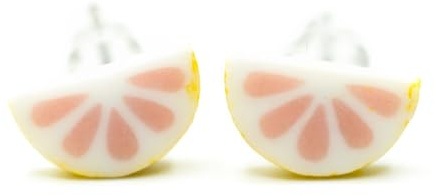 Miniblings Grapefruit Ohrstecker Stecker Orange Sommer halb emailliert 6mm | In Berlin von Hand montierter Ohrschmuck, ein Stück mit Persönlichkeit