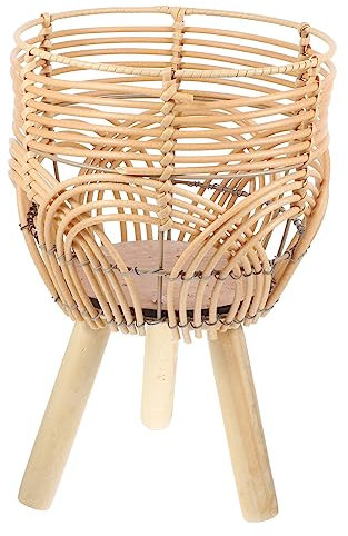 YARNOW Cesta De Flores De Bambú Maceta De Jardinera Decoración Verde Cesta De Decoración Hogar Expositor De Plantas Maceteros para Plantas De Interior Canasta De Plantas Pies Altos Mimbre