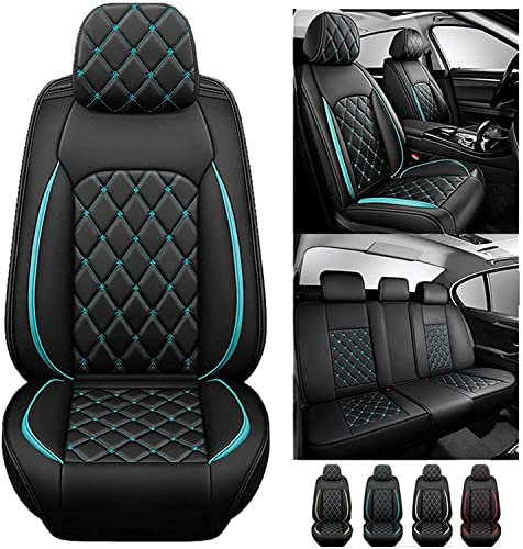 Sitzbezüge Auto Leder Autositzbezüge Universal Set für VW Volkswagen Golf 6 GTI Golf 7 Golf 7 GTI Golf Tdi Golf Sportsvan Schwarz Rot , Kissen 5-Sitz Vorne Hinten Sitz Protektoren Rutschfest Wasserdic