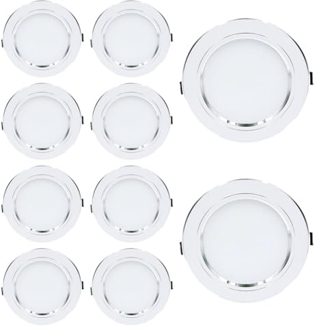 Opaeroo 10 Pcs LED Downlight 220v Ceiling Light 5W 9W 12W 15W 18W Recessed Round Ceiling Lamp Indoor Lighting 5W White3000K