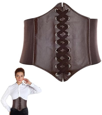 Ceinture Corset Femme Ventre Plat,corset à Lacets Pirate Femme Bustier,Cuir Rétro élastique Medieval Corsets,Pour Pardessus Robe Fête Jupe Tenue Quotidienne