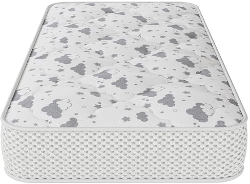 COLCHON CUNA 120 x 60 CM | VISCOELÁSTICA 2 CM CADA LADO | NÚCLEO HR 8CM | TRANSPIRABLE | ANTIALERGÉNICO | GRAN SUAVIDAD | MEMORY FOAM | 14 CM ALTURA | COLCHON DE CUNA FABRICADO EN ESPAÑA