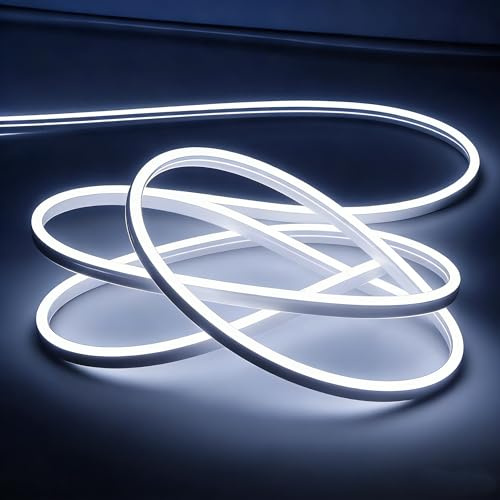 OWOFYDR 12V White Neon Led Strip Lights IP65 Outdoor Waterproof 6500K