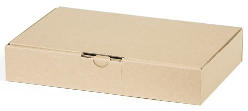 WePack 50 Stück Maxibriefkartons 450x300x50 mm Innenmaß Maxibrief Versand Post Faltschachtel 1-Wellig 400g Braun Postkarton Versandschachtel Paket Päckchen Versandkarton warensendung