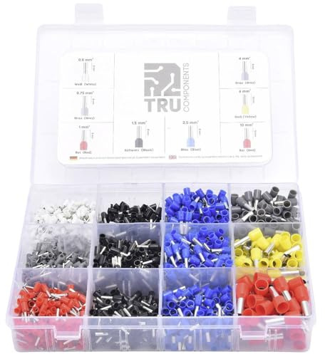 TRU COMPONENTS TC-12888372 Aderendhülsen-Sortiment 0.5 mm², 0.75 mm², 1 mm², 1.5 mm², 2.5 mm², 4 mm², 6 mm², 10 mm² Tei