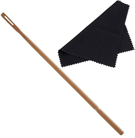 TOGEVAL Flötenreinigungsset Einfach zu Verwenden mit Holz Reinigungsstab und Gewebe Reinigungstuch als Geschenk für Querflöte und Innenpflege im Musikbereich