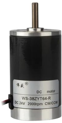 LWTZAORYI Micro Moteur à Courant continu 12V 24V 38mm, Petit générateur Peut CW CCW, Moteur à Grande Vitesse Silencieux WS-38ZYT64-R(Only Motor,6000RPM_12V)