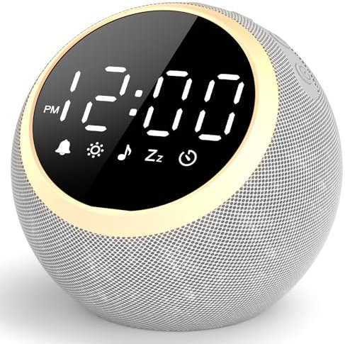LIORQUE Alarm Clock with White Noise, Night Light, 25 Soothing Sound, Dimmable Display, Bedside Digital Alarm Clocks Mains Powered for Kids Adults, White Noise Sound Machine for Sleeping