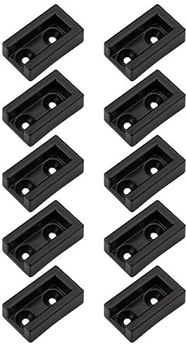 PRETYZOOM Soporte para Riel Cuadrado De Aleación De Aluminio para Armario, Base Negra Resistente Oxidación, Soporte para Barra De Ropa, 10 Piezas, Uso Armarios y Guardarropas