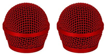 Buaak 2pcs Microphone Replacement Grille for Shure SM58, Microphone Cover, Microphone Ball Head Mesh Grill, Durable Head Microphone Protection, Head Mic Accessory