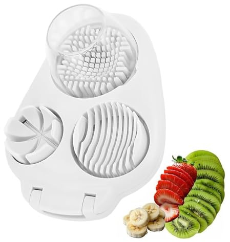 Tagliauova per uova sode, affettatrice uova sode, tagliauova sode, filo in acciaio inox | macchina da cucina multifunzione con contenitore per fragole
