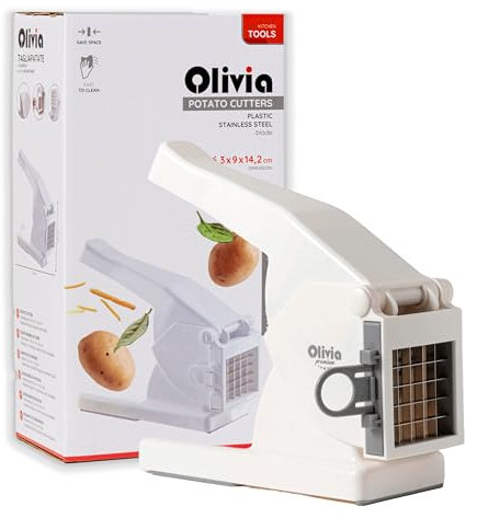 IPEA Taglia Patate Professionale con Lame in Acciaio Inox - Tagliapatate Taglierina per Patatine Fritte - Tagliaverdure per Tagliare Carote, Ortaggi, Frutta - Utensile da Cucina - Semplice da Usare