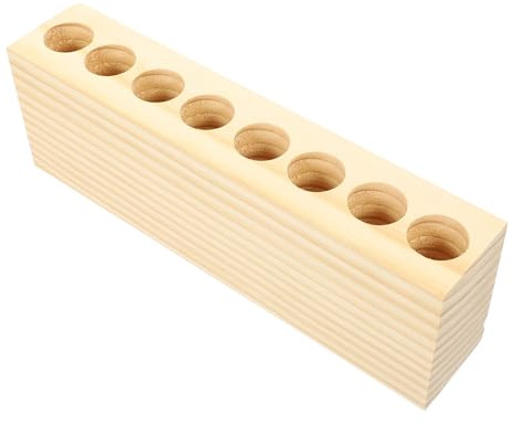 BESTYASH Solid Wood Lipstick Stand Multi-grid Cosmetic Organizer Rack for Lipstick and Lip Gloss Storage, Natural Wood Makeup Display Case for Vanity and Household Use