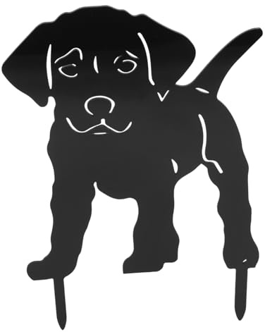 ifundom Panneau de Piquet Noir en Acrylique pour Chien Décoration de Pelouse sans Bavure, Ornement Extérieur Décoration de Jardin et Pelouse