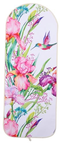 ULTECHNOVO Bird Pattern Ironing Board Cover and Heat-resistant Protection Sheet, 140x50cm Digital Printing Insulation Pad Hummingbird Design for Home Ironing