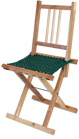 YEQING Sedia Pieghevole, Sgabello Pieghevole in Legno, Sgabello Intrecciato, Sedie da Giardino Pieghevoli per Esterni, Prato, Balcone, Bordo Piscina(Large)