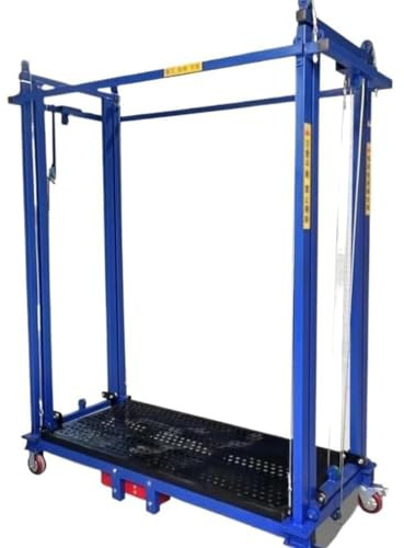 Ponteggio Elettrico Mobile con Ruota Universale Ponteggi Elettrici Impalcatura di Sollevamento Elettrica con Telecomando Ascensore Mobile Pieghevole per Costruzione di Cantieri,Blu,300CM