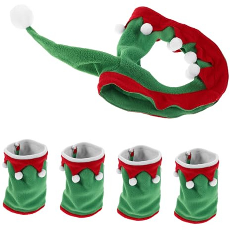TOYANDONA Weihnachtspferdekostüm Hut Pferd Samt 1 Satz für Party | Pferdebeinbandagen Satz, Pferdebeinschützer, Pferd Weihnachten, Satz Weihnachten Pferd