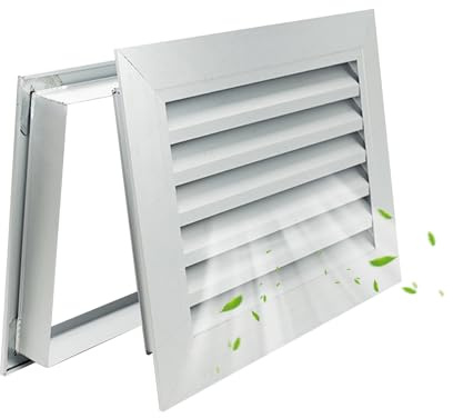 SXXYHLX 20x12 Inch Door Vents for Interior Doors Two Sided, Metal Louvered Door Vent Cover Aluminum Door Air Vent Grille Louvered Doors Vents for Bathroom Garage Cabinet Cabinet Wardrobe Door, Silver