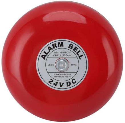MAPHRWZ Campana de Alarma contra Incendios, para Detector de Humo con Cable, Carcasa de Metal con Sonido Fuerte, fácil instalación para Uso doméstico y Comercial, Montaje en Pared