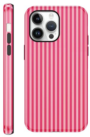 Saqmkil Cover per iPhone 14 Pro, Aesthetic estate Stripes Striped Motivo Disegni Moda Silicone Custodia, TPU Donna Sottile Morbido Antiurto Bumper Protettiva Case Custodie per iPhone 14 Pro 6,1'',Rosa