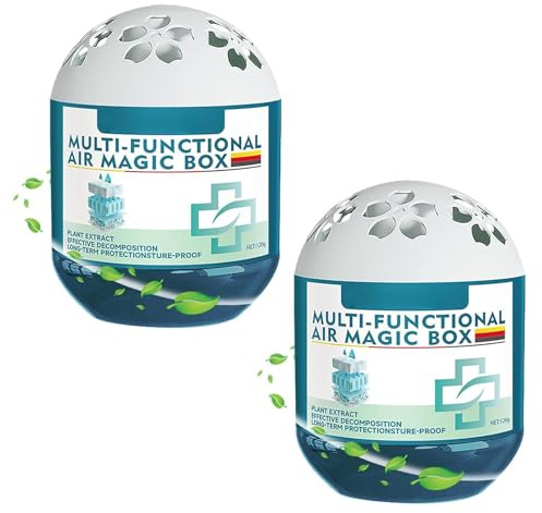 Indoor Air Purification Dust Removal Magic Box, Plant Extract Formula,for Car, Bedroom, New House, Office, Closet, Long-Lasting Freshness (2pcs)