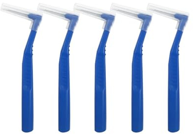 5 x L-formad interdentalborste, mini tandborste, hållare för reserengöring, för tandrengöring (0,7 mm)