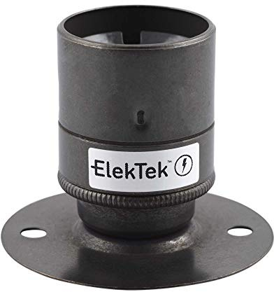 ElekTek ES E27 Edisongewinde Fester Sockel Lampenfassung mit Glattmantel Ideal zur Aufbaumontage von Vintage-Filament-Lampen Bronze