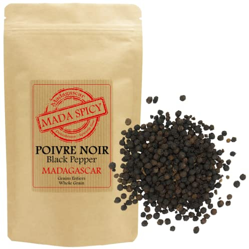 Poivre noir en grains de Madagascar 1000gr. Sachet refermable. Agriculture durable
