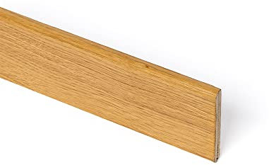 TWE Tucci Wood Essence Battiscopa Legno Verniciato Naturale Rovere Moderno per Interni Made in Italy Resistente a Lavaggi al 100% Confezione x1 (10x70x2400) mm