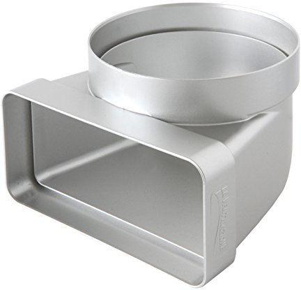 La Ventilazione CGV126AC Curva Verticale in ABS da Tubo Tondo a Rettangolare, Cromato Satinato, 100 mm - 120 x 60 mm