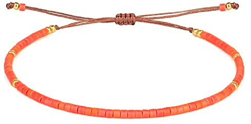 KELITCH Damen Perlen Freundschaft Armbänder Dünne Seil Armbänder Frauen Handgemachte Wrap Mode Schmuck