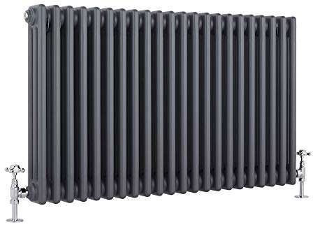 MILANO Anthracite Cast Iron Style Horizontal 3 Column Radiator 600 x 1010mm